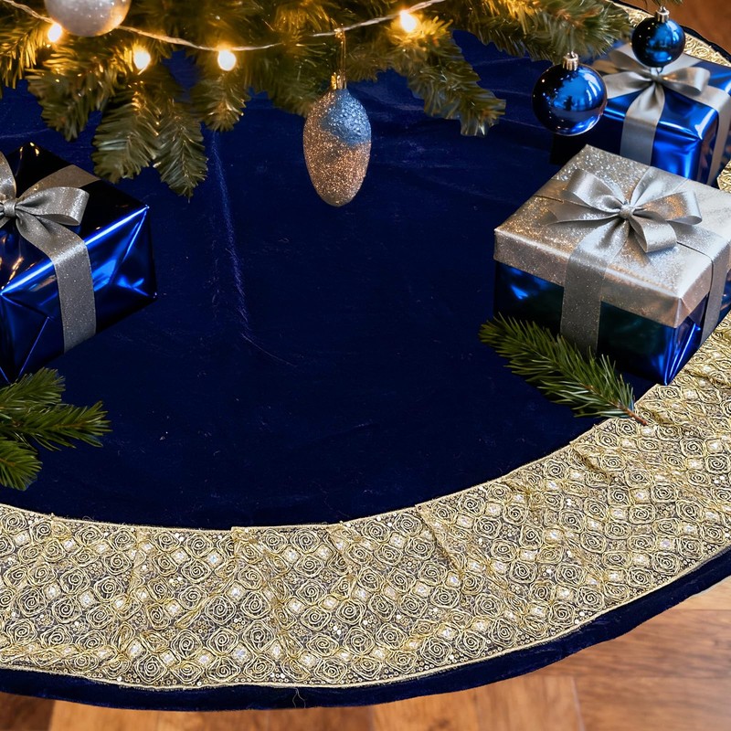 OurWarm 72Inch Christmas Tree Skirt, Extra Large Velvet Tree Base