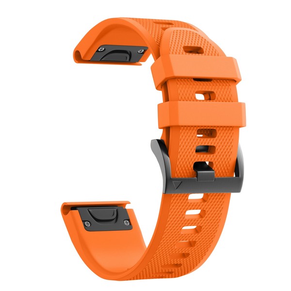 ANCOOL Compatible with Fenix 5 Band Easy Fit 22mm Width Soft Silicone Watch Bands Replacement for Approach S62/Quatix 6/Fenix 5 Plus/Fenix 6/Fenix 6 Pro/Fenix 7 Smartwatch (Orange)