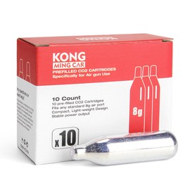 KONG MING CAR Co2 Capsules, High Purity Compressed Gas CO2 Bottle with Steel Housing, Oil-Free & Anti-Leak Design for Pneumatic Devices & Accessories (8g/12g) (8g10P)