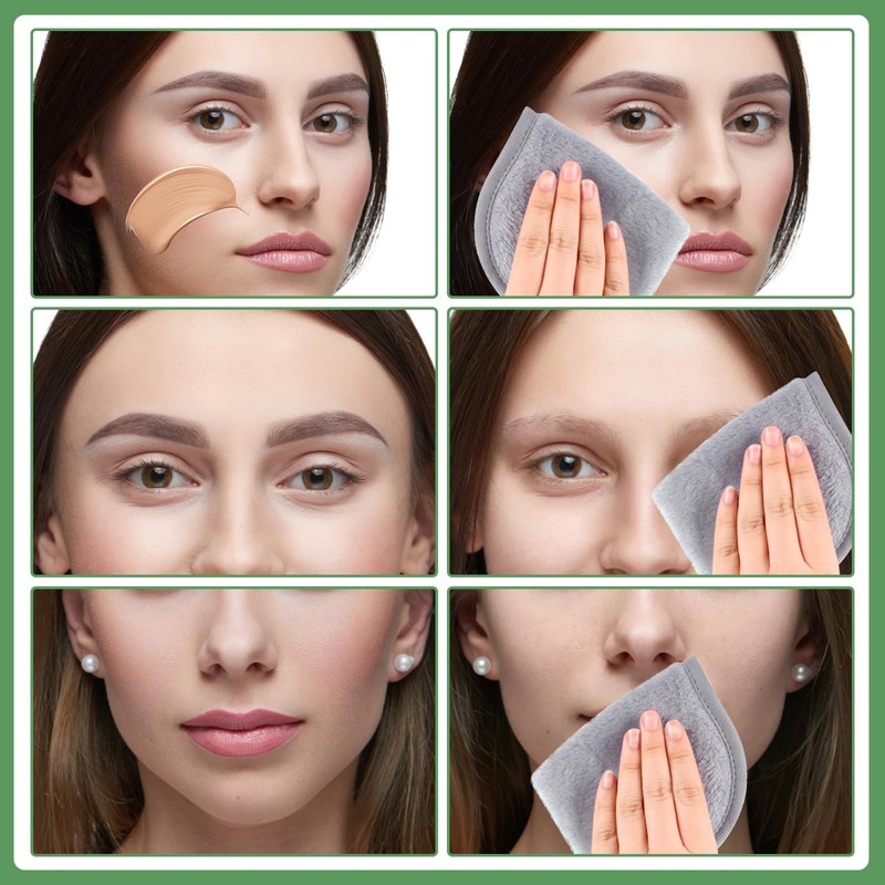 5 Pack Make Up Remover Cloth, 7.87 * 7.87in Flannel