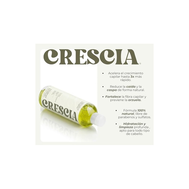 Crescia Shampoo Natural 990 ml – Fórmula Botánica para Fortalecer el