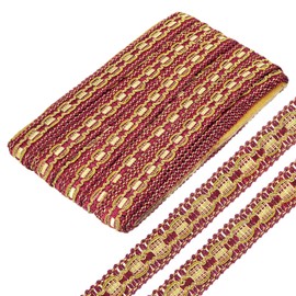 sourcing map 13 Yard Gimp Braid Trim 3/4 Inch Polyester Woven Braid Trim Upholstery Trim Decorative Gimp Trim for DIY Crafts Sewing Curtain Slipcover Costume, Red