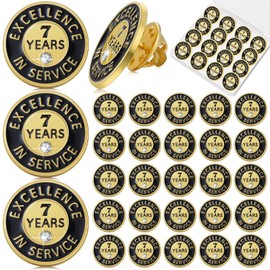 Ferreve 50 Pcs Year of Service Pin Employee Excellence Award Lapel Pin Performance Recognition Reward Anniversary(7 Year)