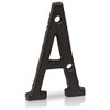 Basic Fundamentals 3-Inch Cast Iron Letters for Wall and Mailbox - Letter A - Industrial Design Mailbox Letters for Address Sign and House Decor - Black Brown