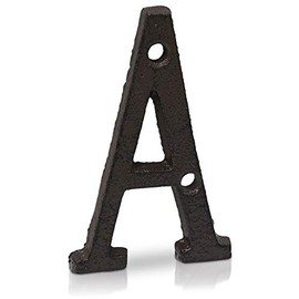 Basic Fundamentals 3-Inch Cast Iron Letters for Wall and Mailbox - Letter A - Industrial Design Mailbox Letters for Address Sign and House Decor - Black Brown