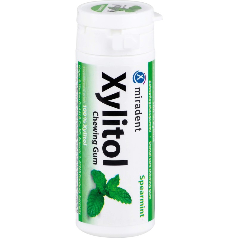 miradent Xylitol Kaugummi Spearmint, 30 St. Kaugummi