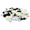 80 Mix Black/White/Silver Resin Flatbacks Craft Embellishments
