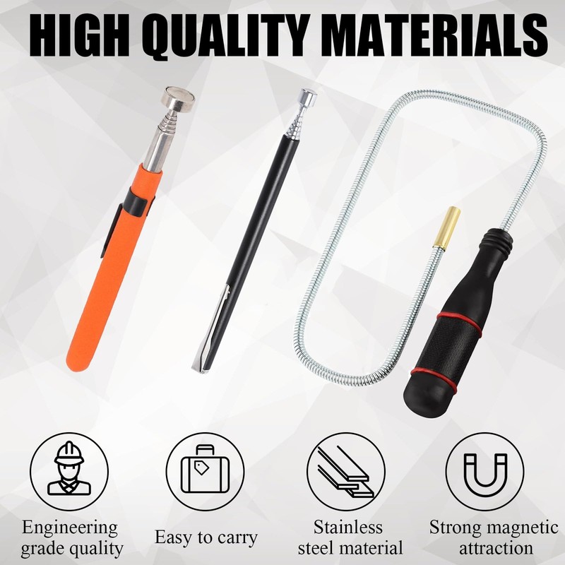 YOUTHLOXUS 3 Pcs Magnetic Pickup Tool, Telescopic Magnetic Pickup Tool
