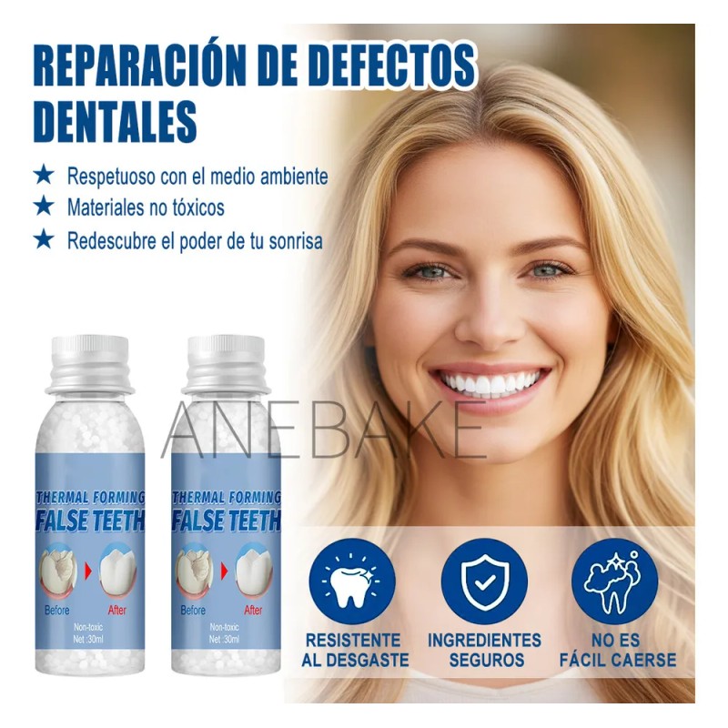 Kit 2pzs Perlas Restauración Dental 30ml Reparación Dientes Rotos Anebake