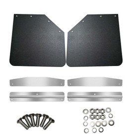 BST BSSP 2pcs New Universal Angled Mud Flap for Semi-Truck w/24 Wide Mudflap Weights Splash Guard Mudflap 24 * 24" Black Semi Truck Tractors Trailer Mudguards,Heavy Duty Polymer