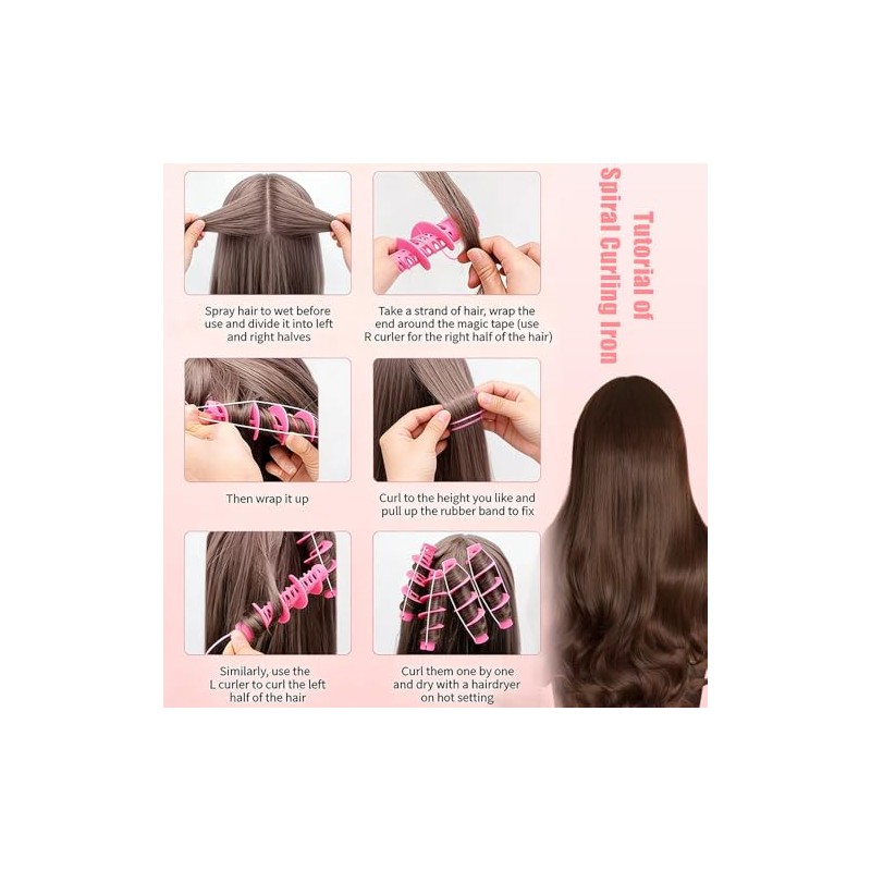 OULIGET Kit de peinado Ouliget Spiral Curls, rizadores sin calor