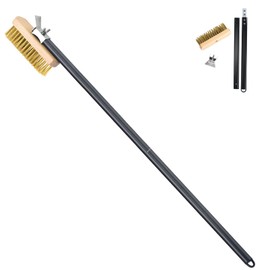 SHANGPEIXUAN Pizza Oven Brush with Scraper Brass Bristles Pizza Brush for Pizza Oven 40.5”Pizza Stone Brush