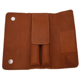 GERMANUS Leather Cigar Case for 2 Cigars, Made in EU, Brown