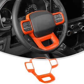 Linskip Steering Wheel Trim Compatible with Ford F150 2021 2022 2023 2024, Steering Wheel Cover for Ford F-150 Interior Accessories(Orange)