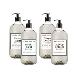 Home & Body Co. Sweet Basil and Meyer Lemon Dish Soaps, 32 fl oz, Set of 4