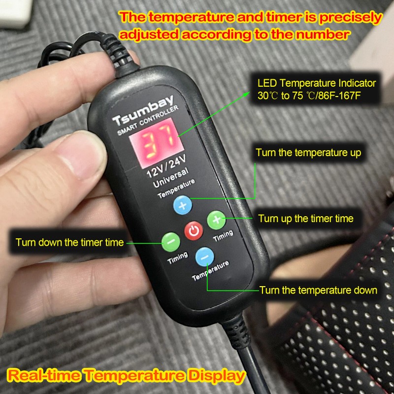 XUKEY Universal Car 12-24V Heated Seat Cover Cushion Warmer Pad