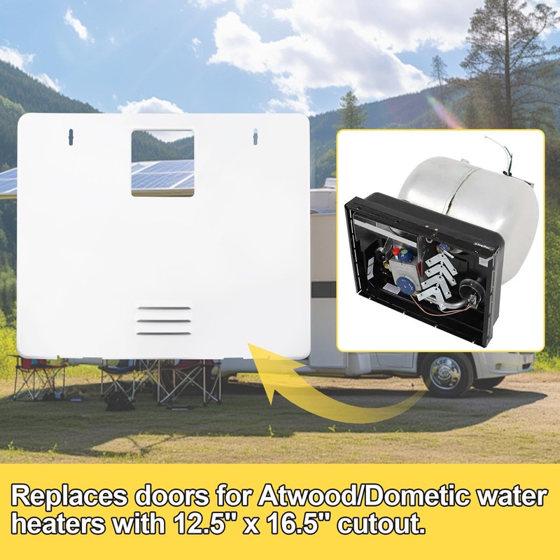 for Dometic 94946 RV Water Heater Door Conversion Kit, Compatible