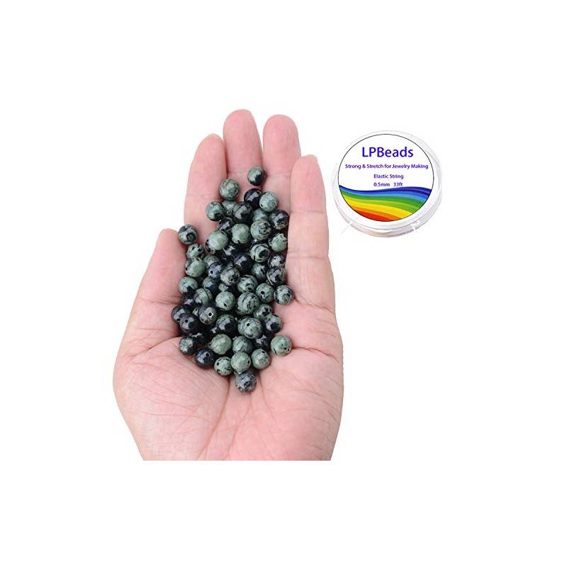 LPBeads 100PCS 8mm Natural Kambaba Beads Gemstone Round Loose Beads