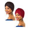 Woeoe Pre-Tied African Turbans Claret Stretchy Twisted Head Wraps Church