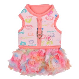 Pinkaholic New York Berthe Dress Dog Harness No Choke No Pull Walking Training for Small Dog - Indian Pink - M
