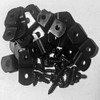 10 Pack 1/8" Offset Steel Clips with Screws, Black (1/8")
