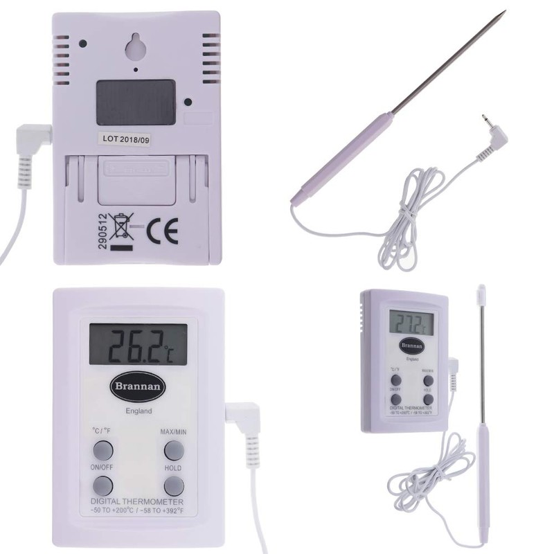 Digital Probe Thermometer with Max Min Temperature Memory Feature Wide