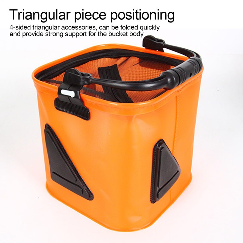 Fishing Bucket - Wider Handle Foldable Fishing Bait Bucket,Multi-Functional Fish