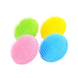 HONMEET 4Pcs Shampoo Brush Set for Adults Massage Scalp Cleanser Waterproof Hair Cleaning Tool for Home and Salon Use