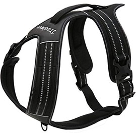 Truelove Dog Harness With Handle Soft Padded Pet Harness Vest,Reflective Material,Adventure Training,Strong Oxford Outer Layer for larger dogs TLH5551 (Black,XS)