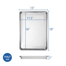 HARDURA Aluminum Perforated Baking Sheet Pan 18”L X 13”W X 1”H Cookie Sheet, 6Packs, For Oven in Bakery & Restaurant, Kitchen