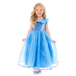 Little Adventures Deluxe - Disfraz de princesa de Cenicienta de mariposa para niñas (XL de 7 a 9 años), lavable a máquina, vestido de fiesta y juego sin purpurina