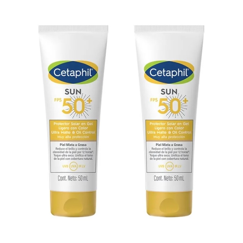 Combo Cetaphil Sun Oil Control Fps50 Color 50ml