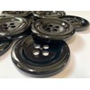 50 mm Large Button 4 Holes Black 15 Pcs for
