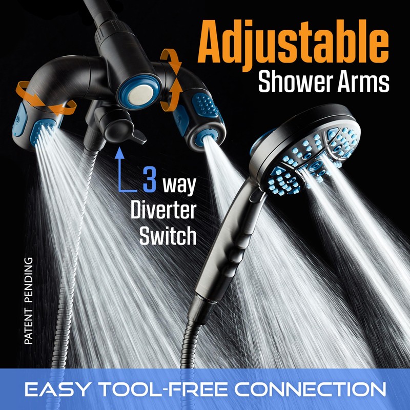 AquaCare Polaris High Pressure Multi Zone 208 Setting Shower Head