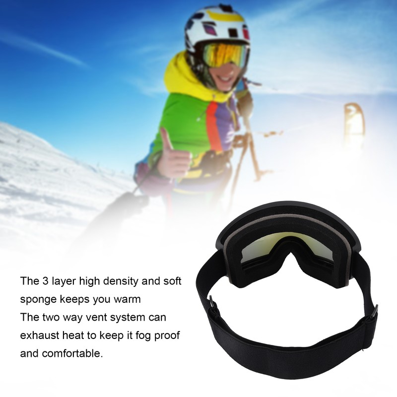 Ski Windproof Glasses Goggles Double Layer Anti Fog Sphere Large