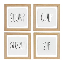 Hanna Roberts Set of 4 Acrylic Glass Coasters for Glasses, Cups, Mugs for Table and Counter-Top Protection