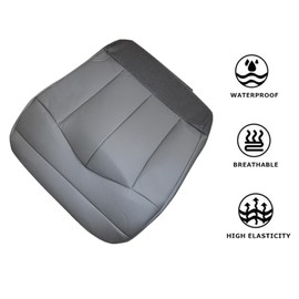 AOUTTUOA Front Driver Side Bottom Leather Replacement Gray Seat Cover Compatible with Ford F150 XLT XL 1999 2000 2001 2002 2003