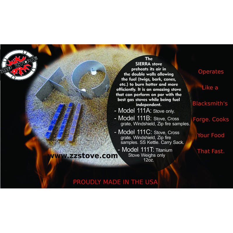 Sierra Stove Wood Camping/Backpacking Stove Boil 1 qt of water