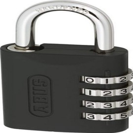 ABUS 158/45 KC Resettable Combination Padlock, Key Blank - AP050, 4 Dial, Black