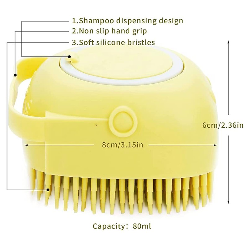 Pet Bath Massage Brush Puppy Dog Cat Grooming Cleaning Soft