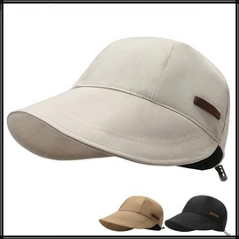 White Fang CZA049 Women's Bucket Hat, Short Brim, Casual, Vintage Design, Cap, Hat, Black, Free size