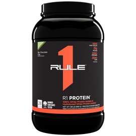 Rule 1 Proteins Rule One Proteins R1 Protein - 25g Fast-Acting, Super-Pure 100% Isolate and Hydrolysate Protein Powder with 6g BCAAs (2 Pounds*, Mint Chocolate Chip)