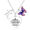 Inspirational Necklace with Initial You Are Awesome Necklace Butterfly Charm