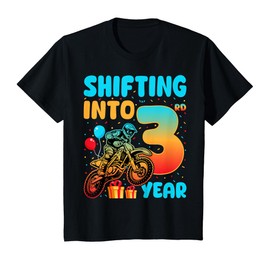 Shifting Into 3rd Year Motocross Dirt Bike Kids 3rd Birthday T-Shirt