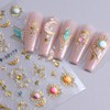 Celestial Nail Art Stickers, Gold Metallic Sun Moon Design Nail