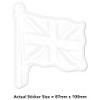 Small 100mm 'Union Jack On Flag Pole' Clear Static Window