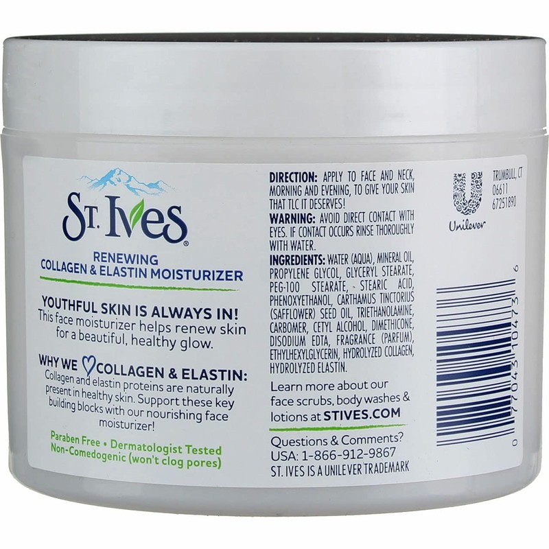 St Ives Renewing Collagen and Elastin Facial Moisturizer, 10 Ounces