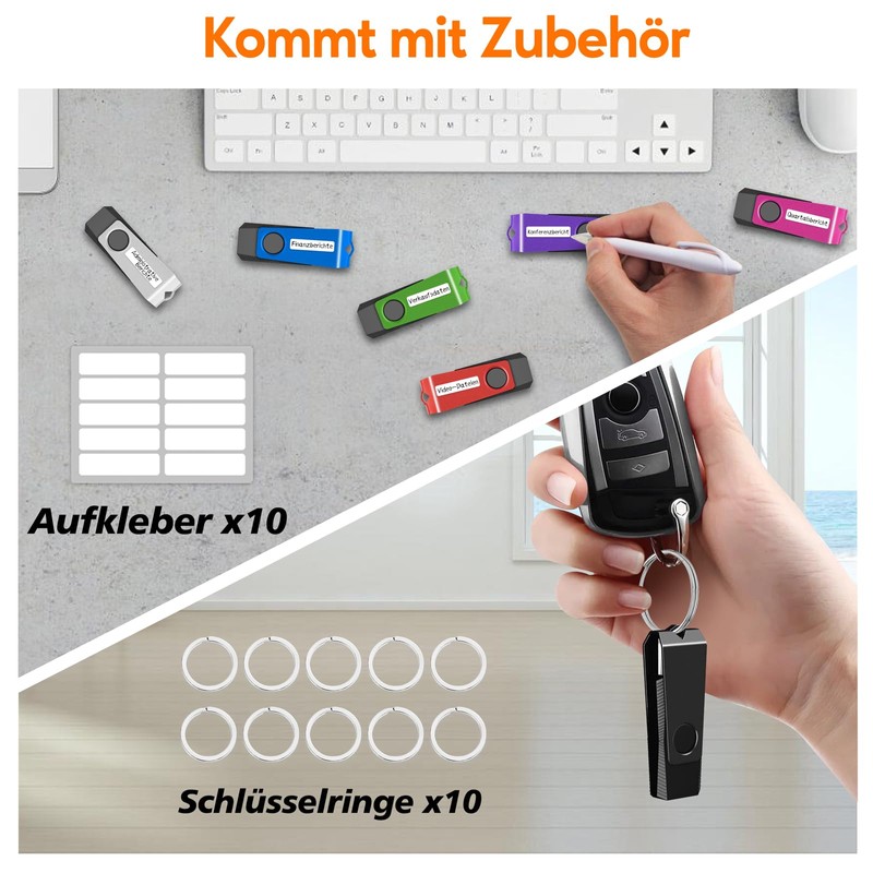 TEWENE USB Stick 8 GB Set of 10 USB 3.0