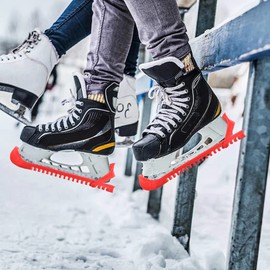 NANAOUS Hockey Skate Guards Ice Skate Guards Adjustable Ice Skate Blade Covers Skate Guards Figure Skating, Guard Protector for Younth Men Women Kids (Red)