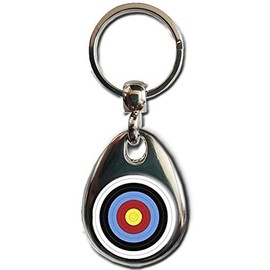 KAZMUGZ ARCHERY TARGET EMBLEM KEYRING. Heavy quality metal gift keyring. Double sided keychain. Archer keyring